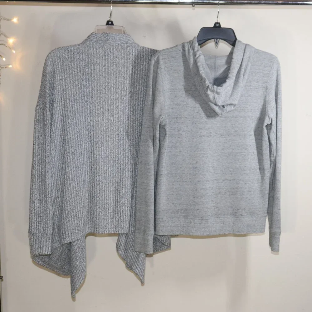 Lucky Brand Grey Cardigan Sweater Hoodie Lot Size Medium